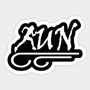 Run (white) Sticker